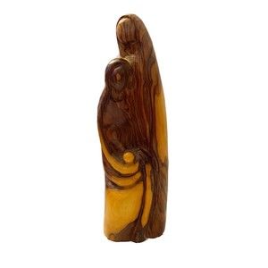 Vintage Attalla Carvings Olive Wood Hand Carved Holy Family Art Sculpture Figure